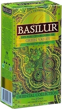 Фото Basilur Чай зеленый пакетированный Восточная коллекция Зеленая долина (картонная коробка) 25x1.5 г 70857