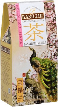 Фото Basilur Чай зеленый крупнолистовой Китайская коллекция Зеленый жасмин (картонная коробка) 100 г 71702