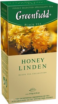 Фото Greenfield Чай черный пакетированный Honey Linden (картонная коробка) 25x1.5 г