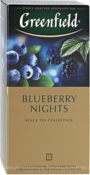 Фото Greenfield Чай черный пакетированный Blueberry Nights (картонная коробка) 25x1.5 г