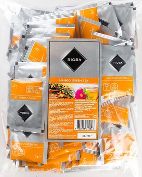 Фото Rioba Чай зеленый пакетированный Mango (полиэтиленовый пакет) 100x2 г