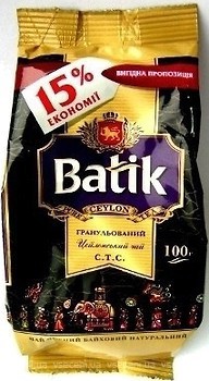 Фото Batik Чай черный гранулированный Стандарт CTC (фольгированный пакет) 100 г