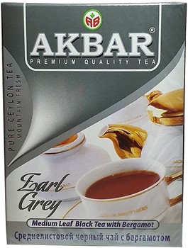 Фото Akbar Чай черный среднелистовой Earl Grey (картонная коробка) 100 г