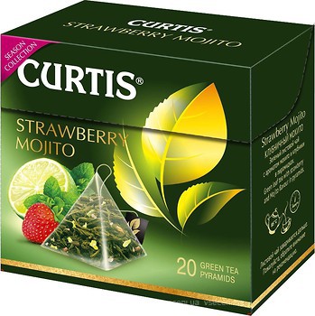 Фото Curtis Чай зеленый пакетированный Strawberry Mojito (картонная коробка) 20x1.7 г