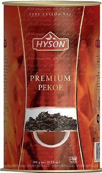 Фото Hyson Чай черный среднелистовой Premium Pekoe (жестяная банка) 100 г