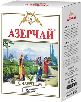 Фото Azercay Чай черный крупнолистовой с чабрецом (картонная коробка) 100 г