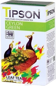 Фото Tipson Чай зеленый крупнолистовой Ceylon (картонная коробка) 85 г
