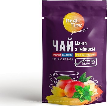 Фото Meal Time Чай фруктовый растворимый Манго с имбирем (дой-пак) 50 г