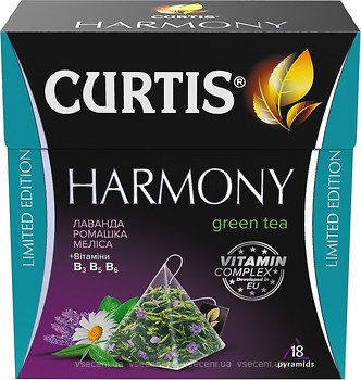 Фото Curtis Чай зеленый пакетированный Harmony (картонная коробка) 18x1.8 г