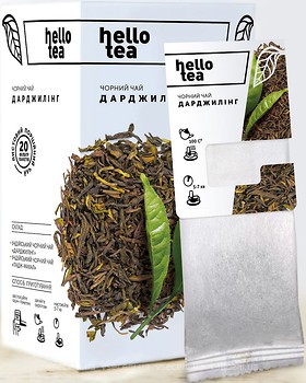 Фото Hello tea Чай черный пакетированный Дарджилинг (картонная коробка) 20x2 г