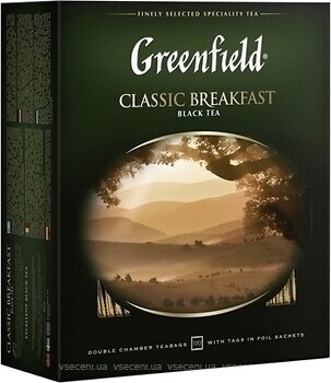 Фото Greenfield Чай черный пакетированный Classic Breakfast (картонная коробка) 100x2 г
