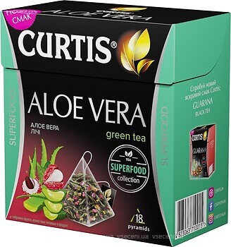 Фото Curtis Чай зеленый пакетированный Aloe Vera (картонная коробка) 18x1.8 г