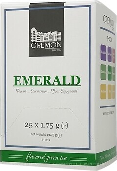 Фото Cremon Чай зеленый пакетированный Emerald (картонная коробка) 25x1.75 г