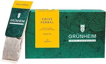 Фото Grunheim Чай травяной пакетированный Swiss Herbal (картонная коробка) 20 шт