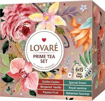 Фото Lovare Набор черного и зеленого чая Prime Tea Set (картонная коробка) 90x1.75 г