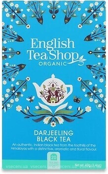 Фото English Tea Shop Чай черный пакетированный Darjeeling (картонная коробка) 20x2 г