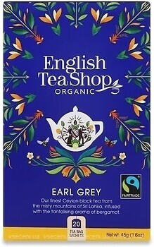 Фото English Tea Shop Чай черный пакетированный Earl Grey (картонная коробка) 20x2.25 г