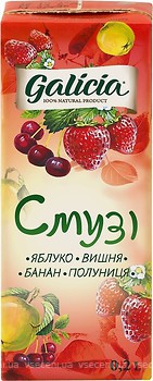 Фото Galicia смузи Яблоко-вишня-банан-клубника 0.2 л