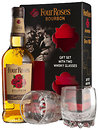 Фото Four Roses Bourbon 0.7 л в подарочной коробке с 2 стаканами