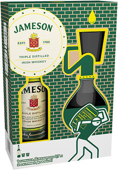 Фото Jameson Irish Whiskey 0.7 л в подарочной коробке с 2 бокалами