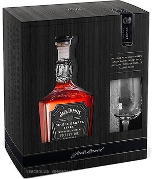 Фото Jack Daniel's Single Barrel Select 0.7 л в подарочной коробке с бокалом