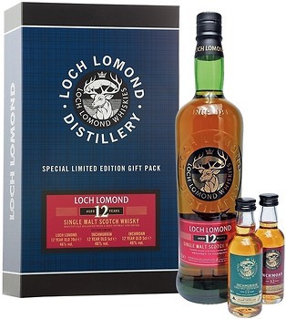 Фото Loch Lomond 12 YO 0.7 л в подарочной коробке с 2 миниатюрами 2x 0.05 л