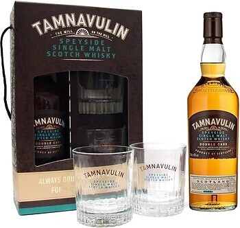 Фото Tamnavulin Speyside Single Malt Double Cask 0.7 л в подарочной коробке + 2 стакана