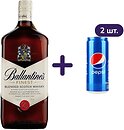 Фото Ballantine's Finest 1 л + Напиток Pepsi сильногазированный 2x0.33 л