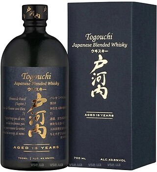 Фото Togouchi 15 YO Japanese Blended Whisky 0.7 л в подарочной коробке