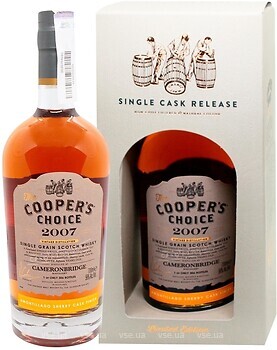 Фото The Vintage Malt Whisky Cooper's Choice Cameronbridge 2007 0.7 л в упаковке