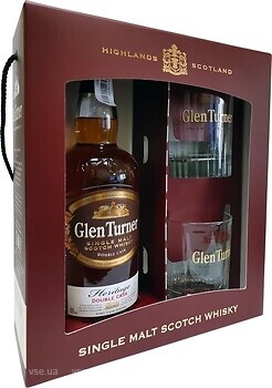 Фото Glen Turner Heritage Double Wood Blended Malt Scotch Whisky 0.7 л в подарочной упаковке + 2 бокала