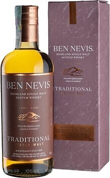 Фото Ben Nevis Traditional Peated Malt 0.7 л в подарочной упаковке