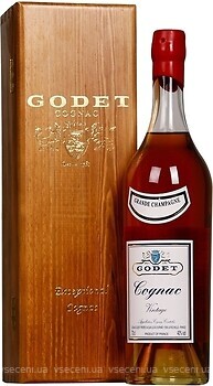 Фото Godet Grande Champagne 1990 0.7 л в подарочной упаковке