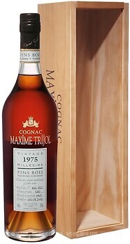Фото Maxime Trijol Cognac Fins Bois Vintage 1975 38 лет выдержки 0.7 л в подарочной упаковке