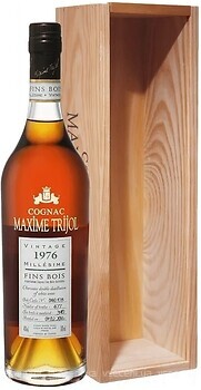 Фото Maxime Trijol Cognac Fins Bois Vintage 1976 38 лет выдержки 0.7 л в подарочной упаковке
