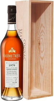 Фото Maxime Trijol Cognac Fins Bois Vintage 1979 38 лет выдержки 0.7 л в подарочной упаковке