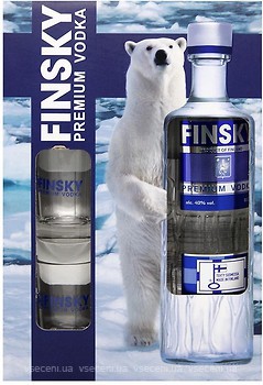 Фото Finsky Premium 0.5 л в подарочной коробке с 2 стаканами