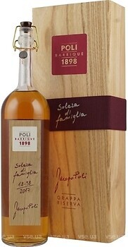 Фото Poli Grappa Solera di Famiglia Jacopo Poli 0.7 л в деревянной коробке