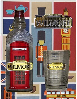 Фото Wilmore London Dry Gin 0.7 л в подарочной упаковке + 1 стакан