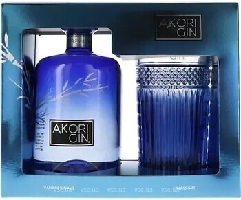 Фото Akori Dry Gin 0.7 л в подарочной упаковке + стакан