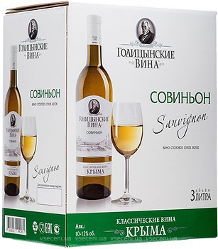 Фото Голицынские вина Совиньон белое сухое 3 л