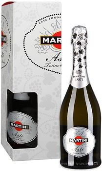 Фото Martini Asti белое сладкое в подарочной упаковке 0.75 л