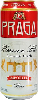 Фото Praga Premium Pils 4.7% ж/б 24x0.5 л