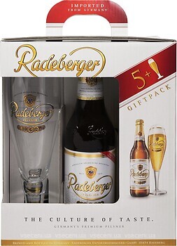 Фото Radeberger Pilsner 4.8% + бокал 5x0.33 л