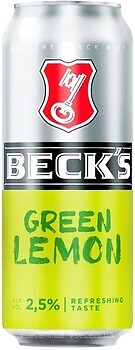 Фото Beck's Green Lemon 2.5% ж/б 0.5 л
