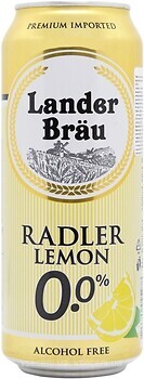 Фото Lander Brau Radler Lemon 0.0% ж/б 0.5 л