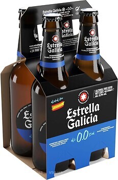 Фото Estrella Galicia Светлое 0% 4x0.33 л