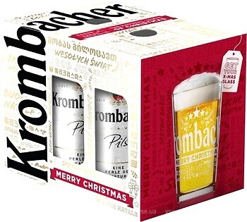 Фото Krombacher Merry Christmas + бокал 4x0.5 л
