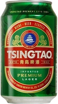Фото Tsingtao Premium Lager 4.7% ж/б 24x0.33 л