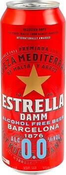 Фото Estrella Damm Alcohol Free 0% ж/б 0.5 л